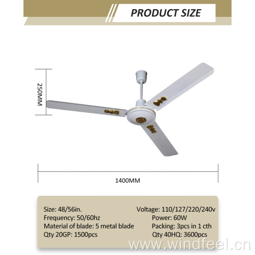 AC DC Silent Motor Energy Saving Ceiling Fan